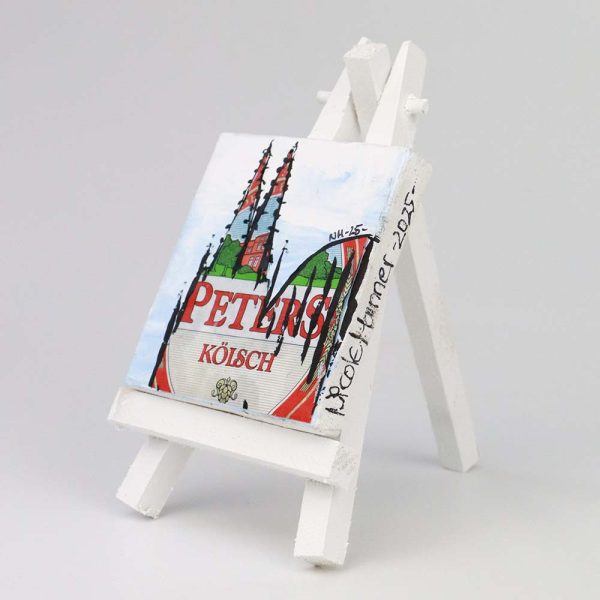 Ölbild Collage Staffelei, 7 x 7 cm, 250829 Ansicht links