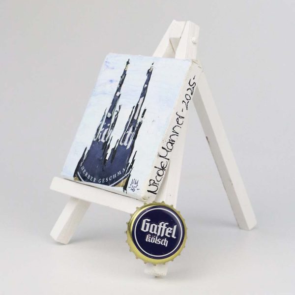 Ölbild Collage Staffelei, 7 x 7 cm, 250831 Ansicht links