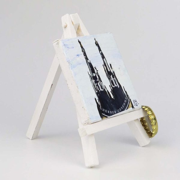 Ölbild Collage Staffelei, 7 x 7 cm, 250831 Ansicht rechts