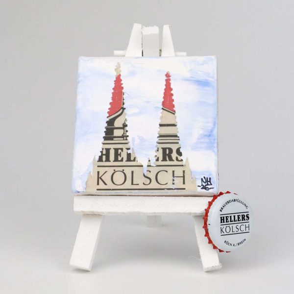 Ölbild Collage Staffelei, 7 x 7 cm, 250901 Ansicht Front