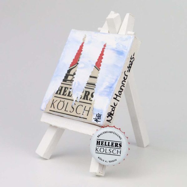 Ölbild Collage Staffelei, 7 x 7 cm, 250901 Ansicht links