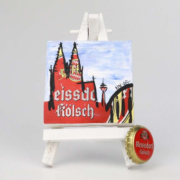 Ölbild Collage Staffelei, 7 x 7 cm, 250902 Ansicht Front