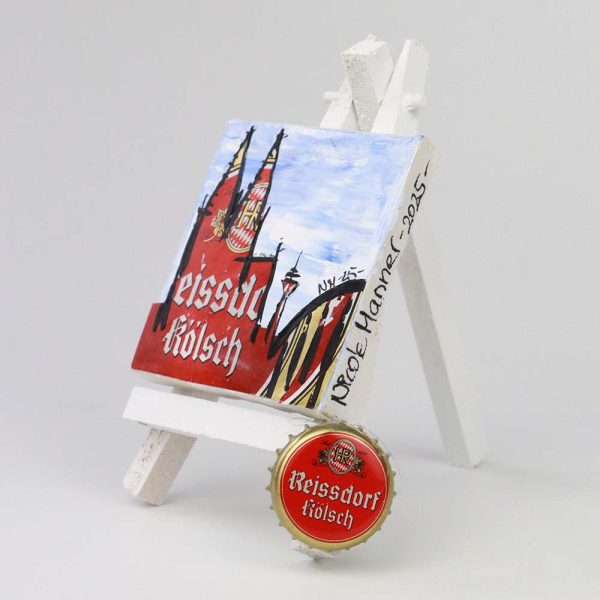 Ölbild Collage Staffelei, 7 x 7 cm, 250902 Ansicht links