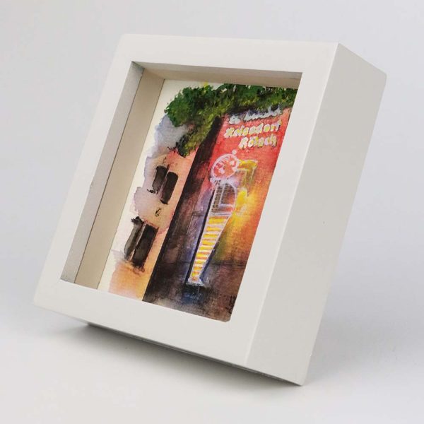 Aquarell gerahmt „Reissdorf“, 250905 Ansicht links