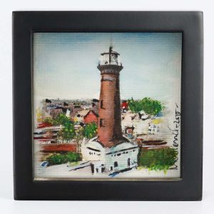 Aquarell gerahmt „Heliosturm“, 250915 Ansicht Front, schwarzer Rahmen