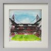 Aquarell gerahmt „1. FC Köln-Südkurve“, 250918 Ansicht Front, weißer Rahmen