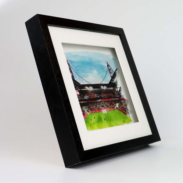 Aquarell gerahmt „1. FC Köln-Südkurve“, 250918 Ansicht rechts