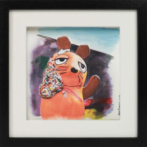 Aquarell gerahmt "Maus", 251201
