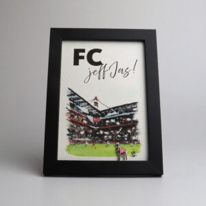 Aquarell-Druck gerahmt "FC jeff Jas!", 260113