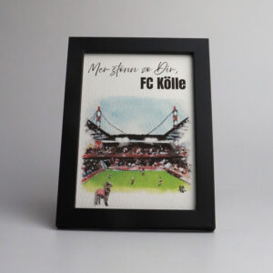 Aquarell-Druck gerahmt "FC Kölle", 260115