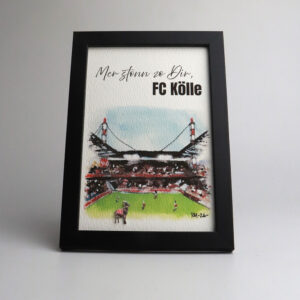 Aquarell-Druck gerahmt "FC Kölle", 260202