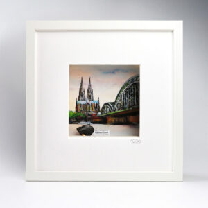 Limited Edition: Aquarell mit Rheinwasser gemalt & Domstein 15/50